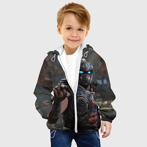 Детская куртка Gears of war Клейтон Кармайн / 3D-Белый – фото 4