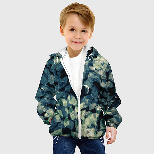 Детская куртка Темные листья / 3D-Белый – фото 4