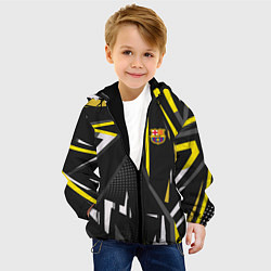 Куртка с капюшоном детская ФК Барселона эмблема, цвет: 3D-черный — фото 2