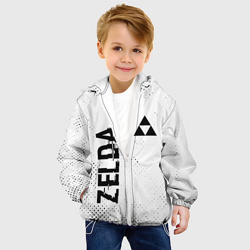 Детская куртка Zelda glitch на светлом фоне: надпись, символ / 3D-Белый – фото 4