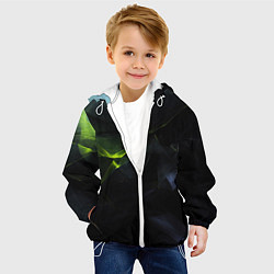 Куртка с капюшоном детская Black green elements, цвет: 3D-белый — фото 2
