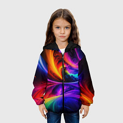 Куртка с капюшоном детская Неоновая краска, цвет: 3D-черный — фото 2