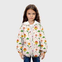 Куртка с капюшоном детская Pretty flowers, цвет: 3D-белый — фото 2