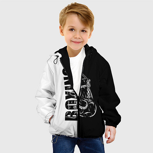 Детская куртка Boxing чёрно-белое / 3D-Черный – фото 4