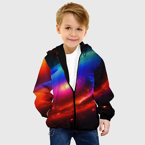 Детская куртка Неоновая галактика / 3D-Черный – фото 4