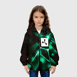 Куртка с капюшоном детская Rust разлом плит, цвет: 3D-черный — фото 2