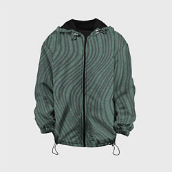 Куртка с капюшоном детская Кривые линии зеленый, цвет: 3D-черный