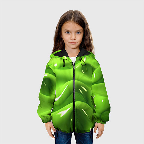 Детская куртка Зеленая слизь / 3D-Черный – фото 3