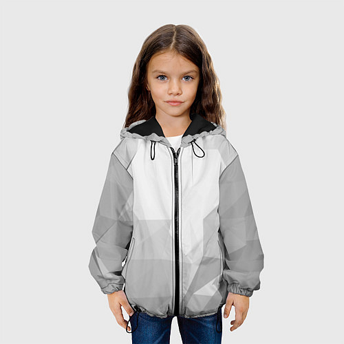Детская куртка Серый ромбово угольный паттерн / 3D-Черный – фото 3