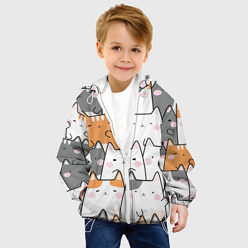 Детская куртка Семья котиков / 3D-Белый – фото 4