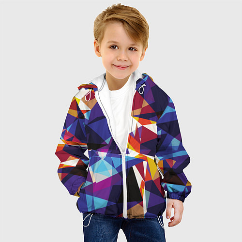 Детская куртка Мозаичный узор / 3D-Белый – фото 4