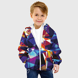Куртка с капюшоном детская Мозаичный узор, цвет: 3D-белый — фото 2