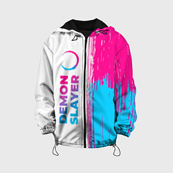 Детская куртка Demon Slayer neon gradient style: по-вертикали