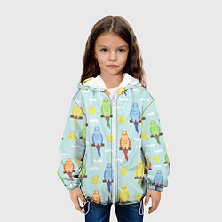 Куртка с капюшоном детская Попугайчики, цвет: 3D-белый — фото 2