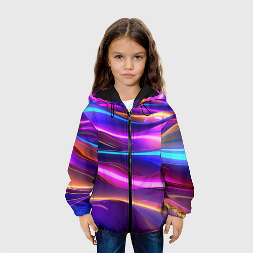 Детская куртка Неоновые волны / 3D-Черный – фото 3