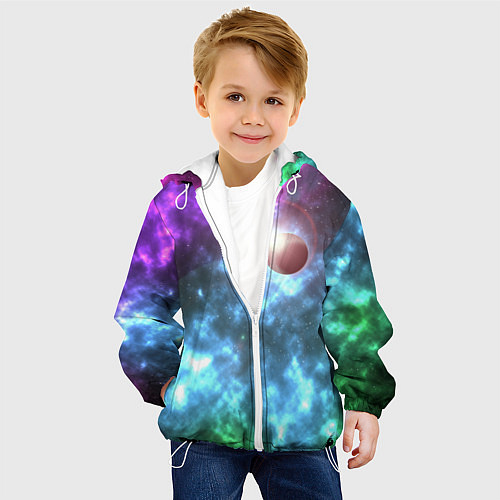Детская куртка Планета в космическом пространстве / 3D-Белый – фото 4