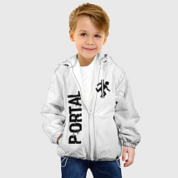 Куртка с капюшоном детская Portal glitch на светлом фоне: надпись, символ, цвет: 3D-белый — фото 2