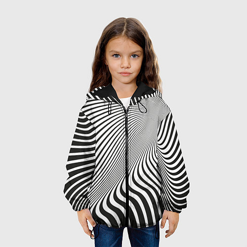 Детская куртка Иллюзорные линии / 3D-Черный – фото 3