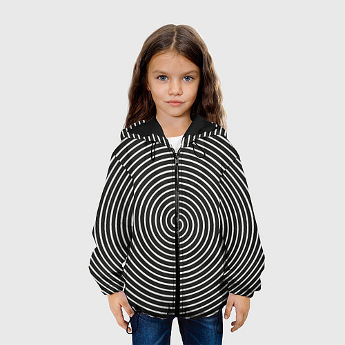 Детская куртка Оптическая иллюзия спираль / 3D-Черный – фото 3