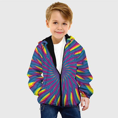 Детская куртка Оптическая иллюзия веер / 3D-Черный – фото 4