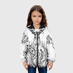 Куртка с капюшоном детская ЧБ Киберпанк-Модерн, цвет: 3D-черный — фото 2