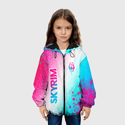 Куртка с капюшоном детская Skyrim neon gradient style: надпись, символ, цвет: 3D-черный — фото 2
