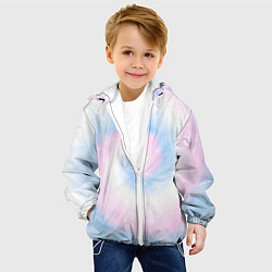 Куртка с капюшоном детская Тай дай пастель, цвет: 3D-белый — фото 2
