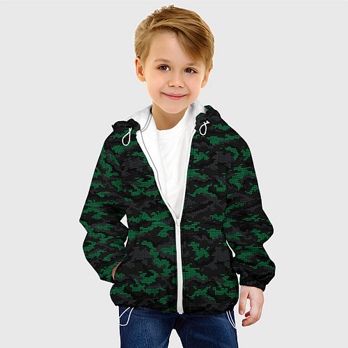 Детская куртка Точечный камуфляжный узор Spot camouflage pattern / 3D-Белый – фото 4