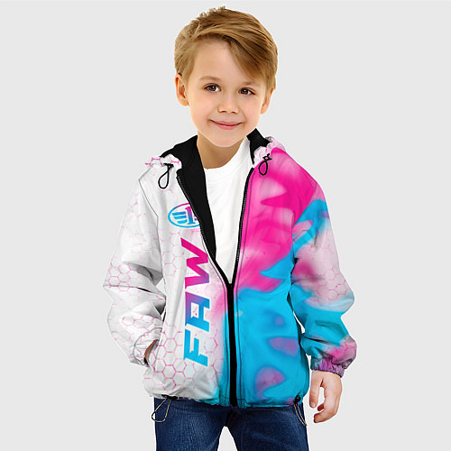 Детская куртка FAW neon gradient style: по-вертикали / 3D-Черный – фото 4