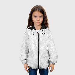 Куртка с капюшоном детская Цветочный принт серый, цвет: 3D-черный — фото 2