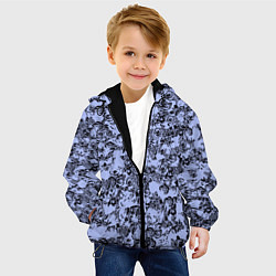 Куртка с капюшоном детская Цветочный принт сиреневый, цвет: 3D-черный — фото 2