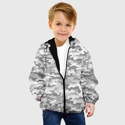 Детская куртка Камуфляж серый / 3D-Черный – фото 4