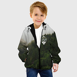 Куртка с капюшоном детская Я из Сибири на фоне леса, цвет: 3D-черный — фото 2