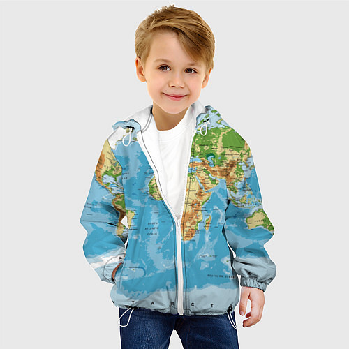 Детская куртка Атлас мира / 3D-Белый – фото 4