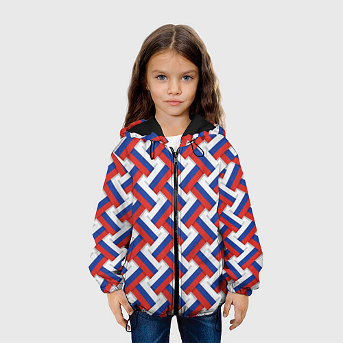 Детская куртка Россия - плетёнка / 3D-Черный – фото 3