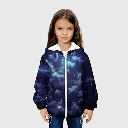 Куртка с капюшоном детская Звездная ночь - нейросеть, цвет: 3D-белый — фото 2