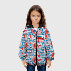 Куртка с капюшоном детская Russia pattern, цвет: 3D-черный — фото 2