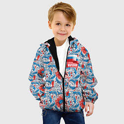 Куртка с капюшоном детская Russia pattern, цвет: 3D-черный — фото 2