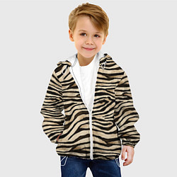 Куртка с капюшоном детская Шкура зебры и белого тигра, цвет: 3D-белый — фото 2