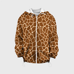 Куртка с капюшоном детская Пятнистая шкура жирафа, цвет: 3D-белый