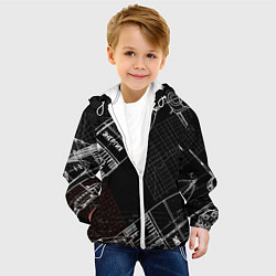 Куртка с капюшоном детская Чертеж ракеты, цвет: 3D-белый — фото 2