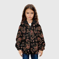 Куртка с капюшоном детская Слон индийский, цвет: 3D-черный — фото 2