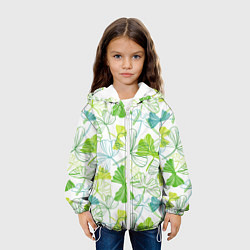 Куртка с капюшоном детская Зеленая листва, цвет: 3D-белый — фото 2