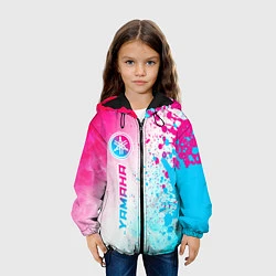 Куртка с капюшоном детская Yamaha neon gradient style: по-вертикали, цвет: 3D-черный — фото 2