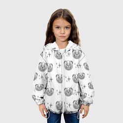 Куртка с капюшоном детская Клоунада чб, цвет: 3D-белый — фото 2