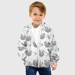 Куртка с капюшоном детская Клоунада чб, цвет: 3D-белый — фото 2