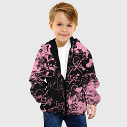 Куртка с капюшоном детская Блэкпинк - автографы, цвет: 3D-черный — фото 2