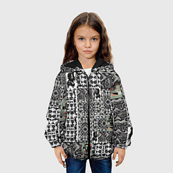Куртка с капюшоном детская Орнамент древних цивилизаций, цвет: 3D-черный — фото 2