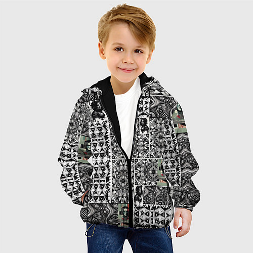 Детская куртка Орнамент древних цивилизаций / 3D-Черный – фото 4