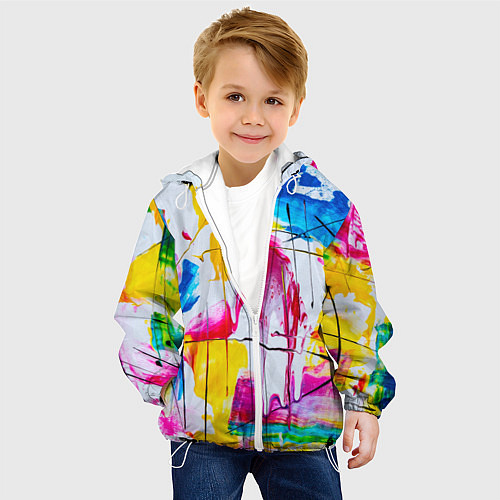 Детская куртка Красочный принт / 3D-Белый – фото 4